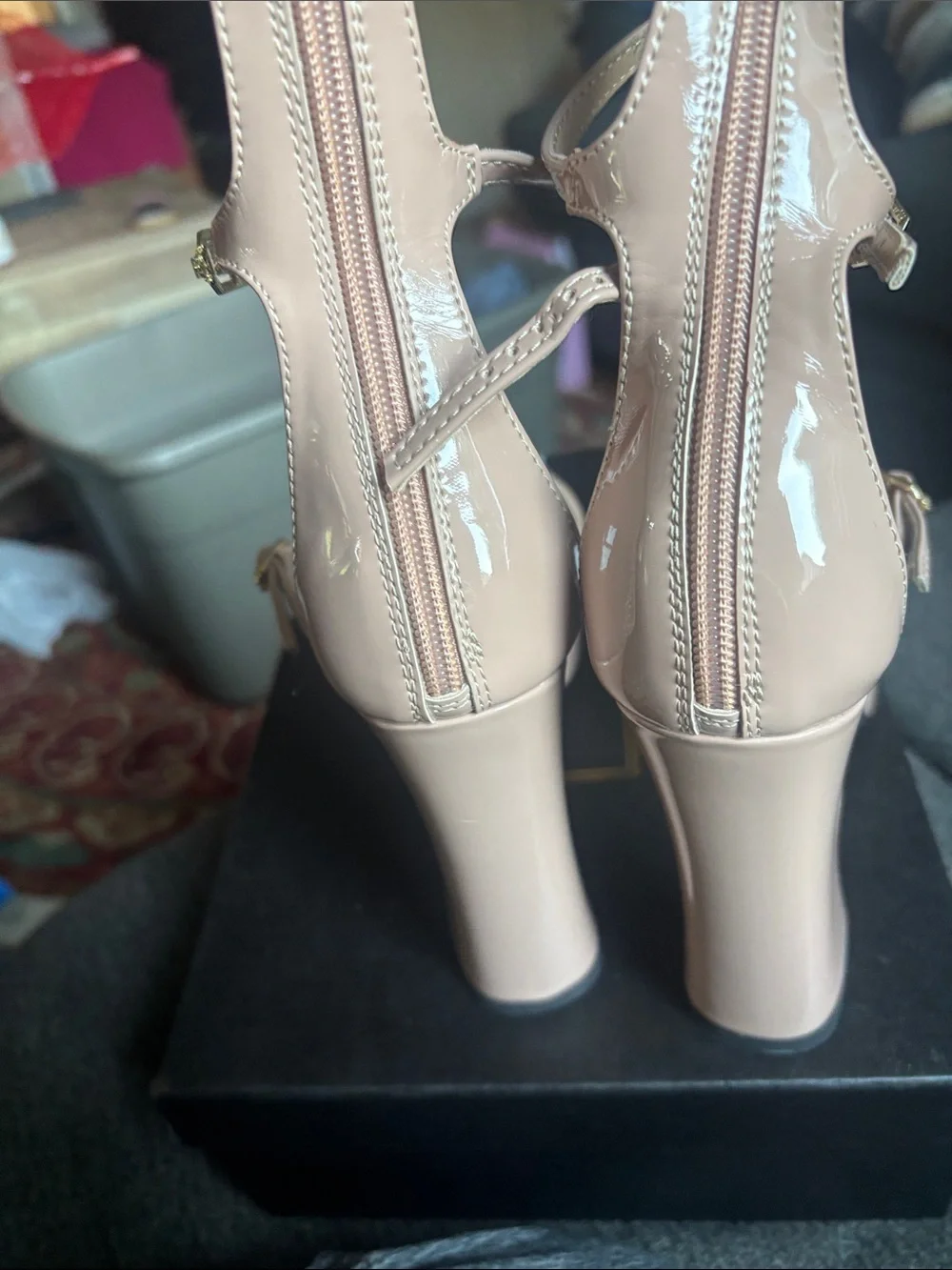 Women's Patent Platform Sandals in Blush